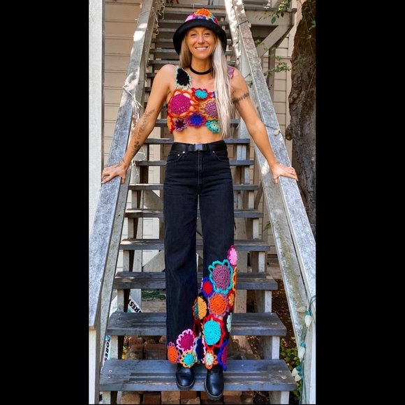 Custom Crochet Flower Set and Hat - Picture 2 of 6